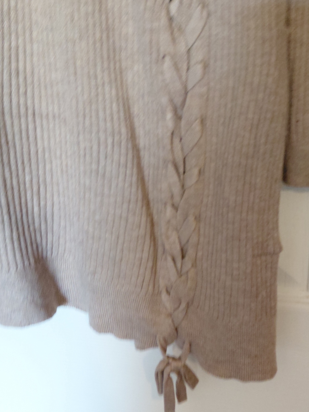Maurices Beige Ribbed Open-Front Cardigan - Picture 3 of 5